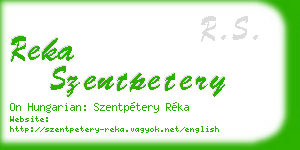 reka szentpetery business card