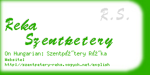 reka szentpetery business card